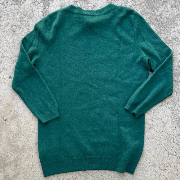 Talbots Pure Cashmere Long Sleeve Crew Neck Sweater Women's Sz M Green Cozy - Picture 2 of 5